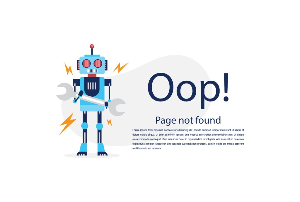 internet network warning 404 error page or file not found for we